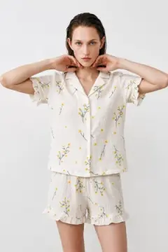Kadın Relaxed Lastikli Çok Renkli Pijama Takımı