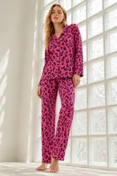 Kadın Regular Bürümcük Lila Pijama Takımı