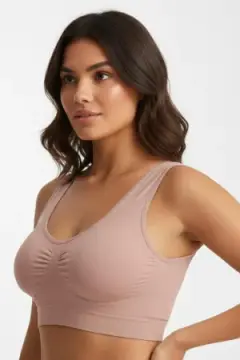Toparlayıcı Sıkılaştırıcı Kalın Askılı Pedli Büstiyer 5040 Gül Kurusu