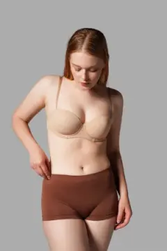 KADIN BOXER Toparlayıcı İz Yapmayan Seamless Örme BOXER 2001 Kahverengi