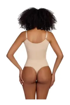örme kumaş zıbın string model toparlayıcı body 9052 Bej