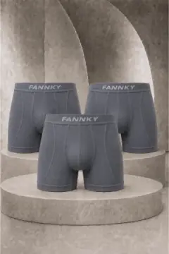 Erkek Casual Comfort Günlük 3 Lü Gri Boxer