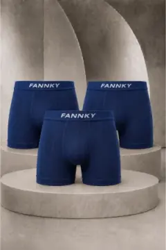 Erkek Casual Comfort Günlük 3 Lü Lacivert Boxer