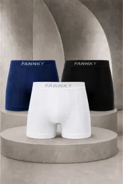 Erkek Casual Comfort Günlük 3 Lü Boxer Kahverengi