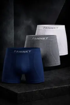 Erkek Rahat Esnek Seamless 3 Lü Boxer Kahverengi