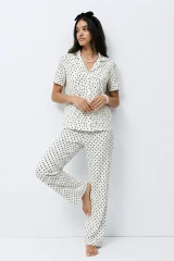 Standart Boy Elastanlı Kar Beyaz Pijama Takımı