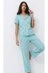 Standart Boy Elastanlı Su Yeşili Pijama Takımı