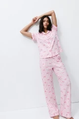 Standart Boy Elastanlı Pembe Pijama Takımı
