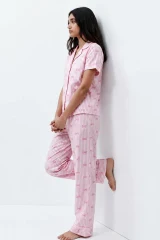 Standart Boy Elastanlı Pembe Pijama Takımı