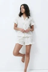 Kadın Desenli Trend Çok Renkli Pijama Takımı