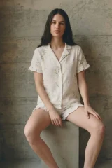 Kadın V Yaka Comfort Fit Çok Renkli Pijama Takımı