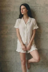 Kadın V Yaka Comfort Fit Çok Renkli Pijama Takımı