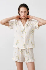 Kadın Relaxed Lastikli Çok Renkli Pijama Takımı