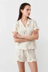 Kadın Relaxed Lastikli Çok Renkli Pijama Takımı