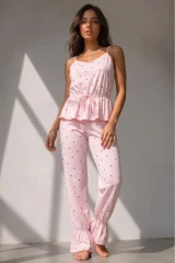 Kadın Regular Kesim Sezonsuz Pembe Pijama Takımı