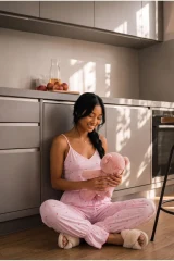Kadın Homewear Tüylenmez İkili Pembe Pijama Takımı