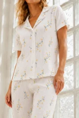 Kadın Genç Loose İpliği Boyalı Çok Renkli Pijama Takımı