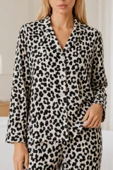 Kadın Desenli Relaxed Leopar Pijama Takımı 4665
