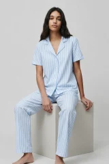 Standart Boy Elastanlı Mavi Pijama Takımı