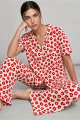 Kadın Kısa Kol Comfort Kırmızı Pijama Takımı 4725