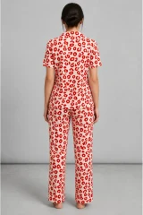 Kadın Kısa Kol Comfort Kırmızı Pijama Takımı 4725