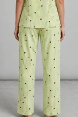 Kadın Kısa Kollu Rahat Yeşil Pijama Takımı 4732