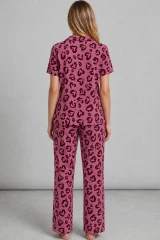 Kadın Kısa Kollu Rahat Mor Pijama Takımı 4734