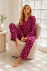 Kadın Regular Bürümcük Lila Pijama Takımı