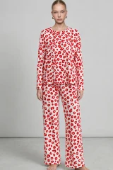 Kadın Comfort Esnek Kırmızı Pijama Takımı 4686