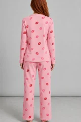 Kadın Comfort Esnek Pembe Pijama Takımı 4688