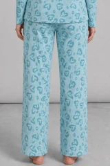 Kadın Uzun Kol Rahat Mavi Pijama Takımı 4761