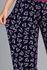 Kadın Çizgili Bluz Desenli Askılı Bordo Pijama Takımı