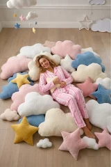 Kadın Desenli Düğmeli Uzun Kollu Pembe Pijama Takımı