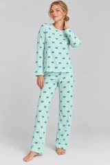 Kadın Comfort Esnek Yeşil Pijama Takımı 4801
