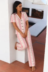 3 Adet Kadın Kısa Kol Comfort Pijama Takımı Pembe