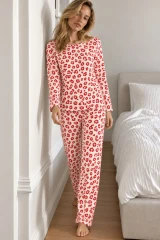 Kadın Comfort Casual Kırmızı Pijama Takımı