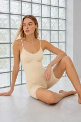 Kadın Vücut Sıkılaştıran Ten Renk Likralı Body