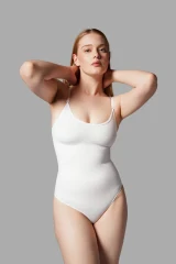string zıbın sıkılaştırıcı toparlayıcı örme kumaş body 9052 Beyaz
