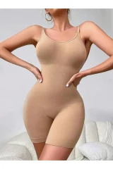 body yüksek bel tam boy 9050 Bej