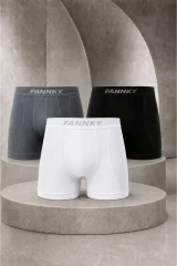 Erkek Casual Comfort Günlük 3 Lü Boxer Füme