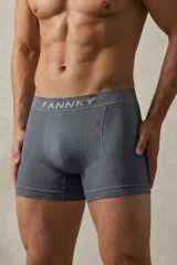 Erkek Casual Comfort Günlük 3 Lü Boxer Füme