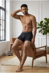 Erkek Rahat Esnek Seamless 3 Lü Boxer Çok Renkli