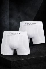Erkek Rahat Esnek Seamless 2 Li Beyaz Boxer