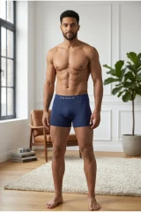 Erkek Rahat Esnek Seamless 2 Li Boxer Kahverengi