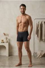 Erkek Casual Comfort Günlük 3 Lü Siyah Boxer