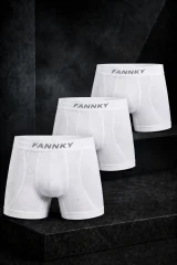 Erkek Rahat Esnek Seamless 3 Lü Beyaz Boxer