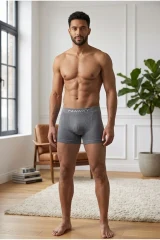Erkek Rahat Esnek Seamless 2 Li Boxer Füme