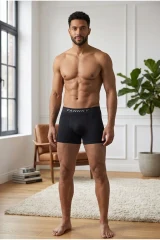 Erkek Rahat Esnek Seamless 2 Li Boxer Bej