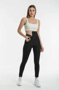 3 Kademe Agraflı Ekstra Yüksek Bel Sauna Tayt